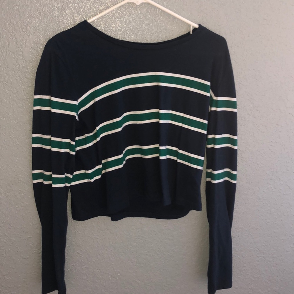 cropped striped long sleeve